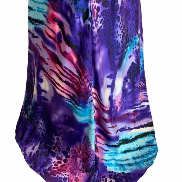 Jolie purple blue leopard animal print sweetheart mermaid open back gown dress - Picture 9 of 17